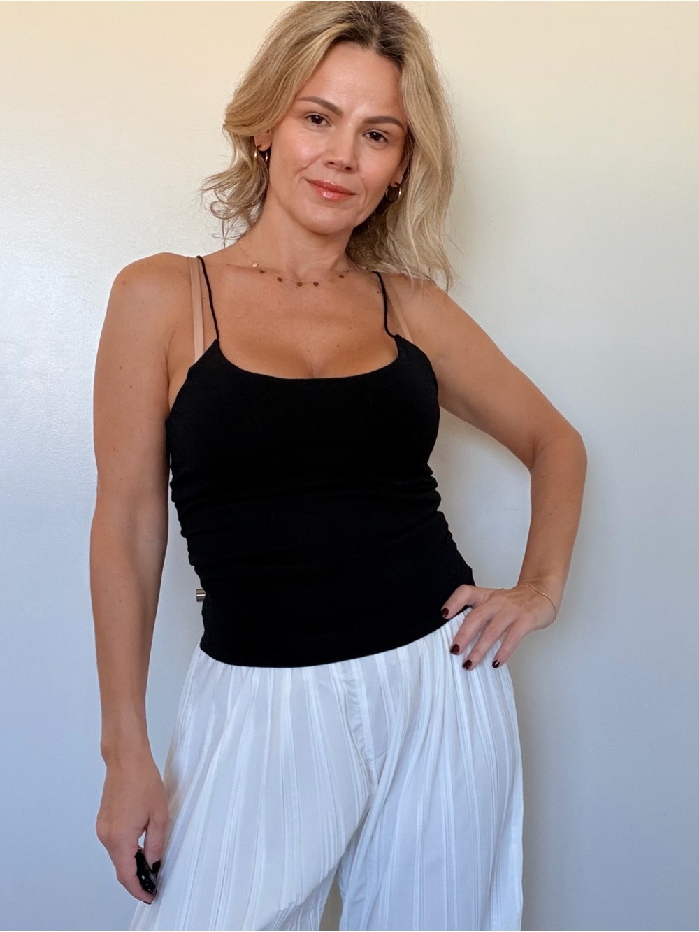 DISSH Black Slim Spaghetti Strap Camisole